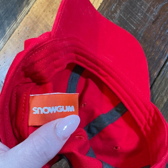 Snowgum Red Cotton Baseball Cap Adjustable Strapback Hat - Picture 7 of 10
